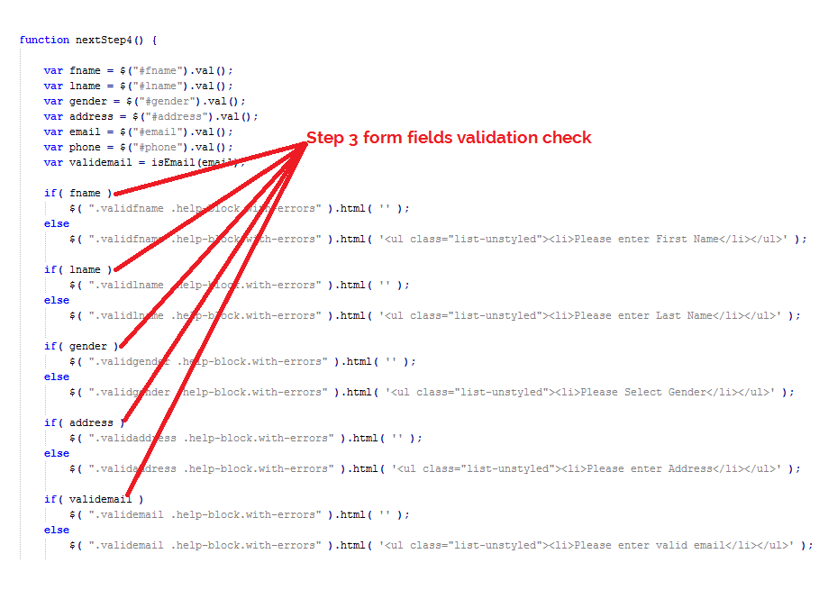 form validation check